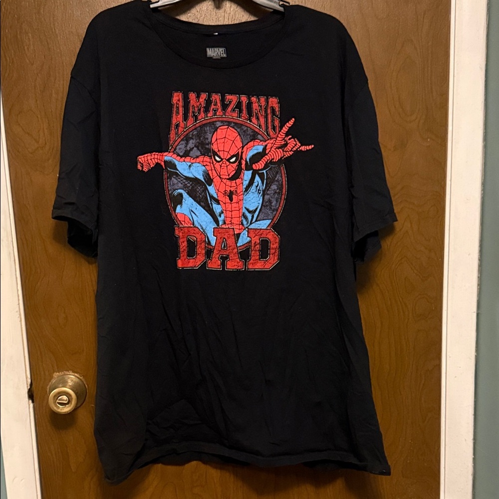 Marvel Spider-Man 'Amazing Dad' Black T-Shirt Size 3XL